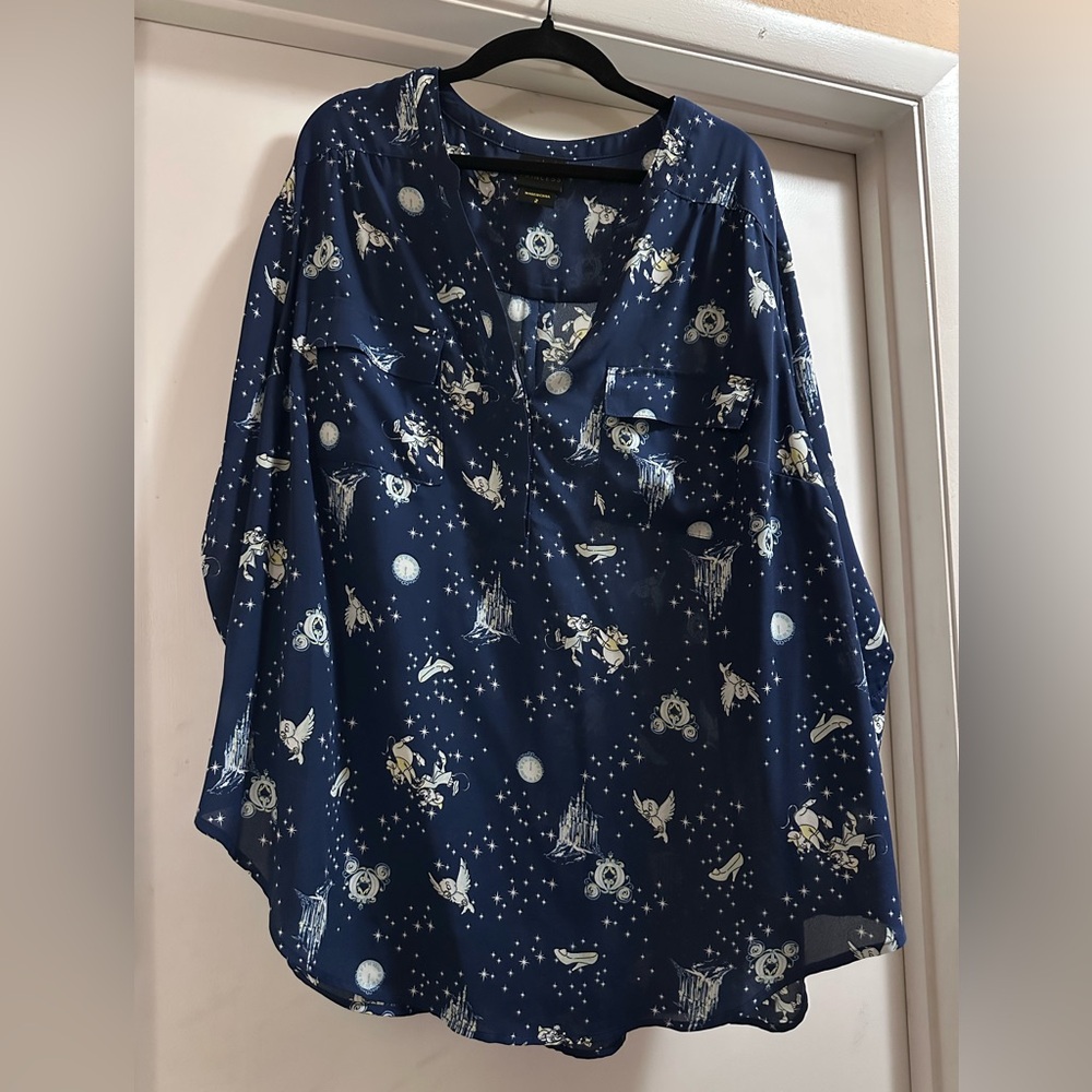 Torrid Disney Cinderella 3/4 Sleeve Harper Blouse